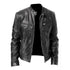 Slim Fit Casual Leather Motorcycle Jacket for Men - Stylish Autumn PU Coat with Lapel and Anti-Wind Features, Perfect for Everyday Wear